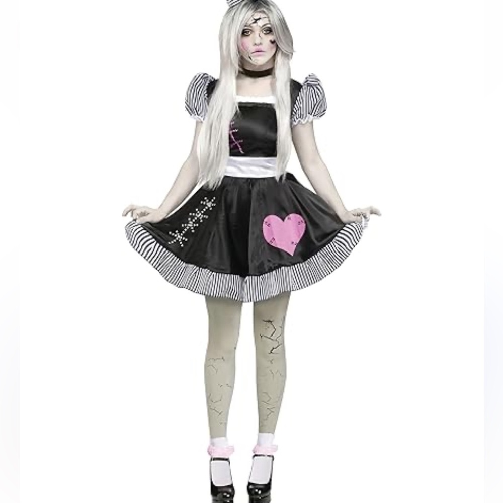 Spirit Broken Doll Costume - Black and Pink